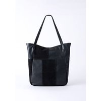 Tarn Hows Leather and Suede Tote Bag in Black