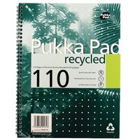 Pukka Pad A4 Wirebound Card Cover Notebook Recycled Ruled 110 Pages Green (Pack 3) - Rca4/110-3