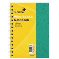 Silvine Luxpad A5 Wirebound Pressboard Cover Notebook Ruled 200 Pages Green (Pack 6) - Spa5