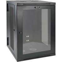 Tripp Lite SRW18USG SmartRack 18U Low-Profile Switch-Depth Wall-Mount Half-Height Rack Enclosure Clear Acrylic Window Hinged Back Freestanding rack 18U 113 kg Cable management 43.5 kg Black