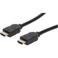 Manhattan Certified Premium HDMI 4K@60Hz Cable with Ethernet 3m Suitable for ALL 4K & 1080p/HD Uses - When Upgrading Now or Have It Ready for When You Need It Black High Speed Lifetime Warranty Equivalent to HDMM3MP 3 m HDMI Type A (Standard)