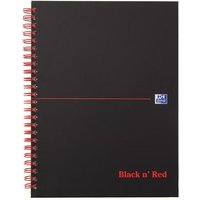 Black N Red A5+ Wirebound Hard Cover Notebook Ruled 140 Pages Matt Black/Red (Pack 5) - 100080192