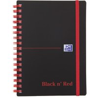 Oxford Black N Red Notebook A6 Poly Cover Wirebound Ruled 140 Pages (Pack 5) 100080476