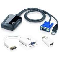 ATEN CV211CP Laptop USB KVM Console Crash Cart Adapter IT Kit - KVM switch - 1 ports