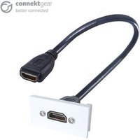 connektgear 0.3m AV Snap-In HDMI Module 25 x 50mm - Socket to Socket - White