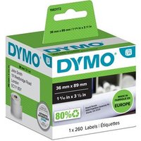 DYMO Authentic LabelWriter Large Address Labels | 36 mm x 89 mm | Roll of 260 | Black Print on White | for LabelWriter Label Makers White Self-adhesive printer label Paper Permanent Rectangle LabelWriter