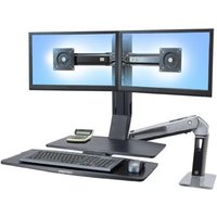 Ergotron WorkFit -A Dual. Maximum weight capacity: 11.3 kg Maximum screen size: 55.9 cm (22") Minimum VESA mount: 75 x 75 mm Maximum VESA mount: 100 x 100 mm. Tilt angle range: -30 - 30. Product colour: Black