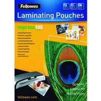 Fellowes Glossy A4 Laminating Pouches 100 Micron (per sheet) 200 Micron Total. Pack of 100 (5351111)