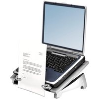 Fellowes Laptop Stand for Desk - Office Suites Plus Adjustable Laptop Stand for the Home and Office - Laptop Riser with 5 Height Adjustments - Max Monitor Size 17" Max Weight 5KG - Black/Silver