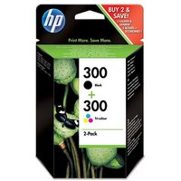 HP 300 2-pack Black/Tri-color Original Ink Cartridges Standard Yield Black Cyan Magenta Yellow Pigment-based ink Dye-based ink 2 pc(s) 200 pages