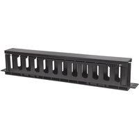 Intellinet 19" Cable Management Panel 19" Rackmount Cable Manager 1U with Cover Black