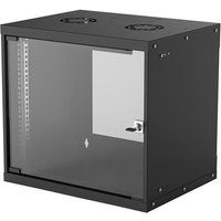 Intellinet 19" Network Cabinet - Wall Mount (Basic) 9U 400mm Deep Black Flatpack Max 50kg Usable Depth 340mm Glass Door Rack Parts for wall installation (eg screws and rawl plugs) not included
