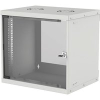 Intellinet 19" Network Cabinet - Wall Mount (Basic) 9U 400mm Deep Grey Flatpack Max 50kg Usable Depth 340mm Glass Door Rack Parts for wall installation (eg screws and rawl plugs) not included