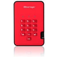 iStorage diskAshur² HDD 3TB Red | Secure Portable Hard Drive |AES-XTS 256-bit Hardware Encryption | PIN protected | OS & Platform Independent | TAA Compliant |Brute force hack defence | Dust/Water Resistant