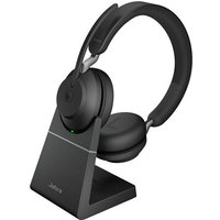 Jabra Evolve2 65 MS Stereo Wireless Headset with USB-A Charging Stand Black