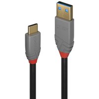 LINDY 36911 USB cable USB 3.2 Gen 2 USB-C to USB-A 1.00 m Black Grey