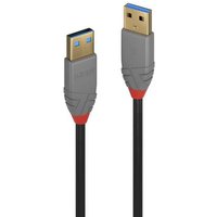 LINDY 36752 USB cable USB 3.2 Gen 1 USB-A to USB-A plug 2m Black