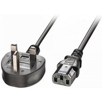 Lindy 5m UK 3 Pin Plug to IEC C13 mains power Cable Black