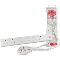 Lindy 5m 6-Way UK Mains Power Extension. White