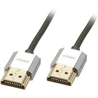 LINDY 41671 Cromo Slim High Speed HDMI Cable with Ethernet 1m Grey...