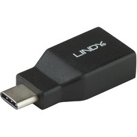 LINDY 41899 USB Adapter, USB 3.2 Type-C (M) to USB 3.2 Type-A (F), Adapter, Black, Supports Data Transfer Speeds up to 10Gbps - USB Adapters - USB-C Adapters