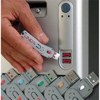 LINDY 40454 USB port lock USB Port Lock + Key 4-piece set White in...