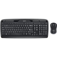 Logitech MK330 Wireless Standard Keyboard & Mouse Set, QWERTY, Grey, Black, Keyboard: Black