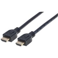 Manhattan HDMI 4K@60Hz Cable with Ethernet, CL3 In-Wall Rated, 3m, Suitable for ALL 4K & 1080p/HD Uses, Black, Premium High Speed, Lifetime Warranty, Higher 4K Refresh Rate than HD3MM3MW (4K@30Hz)
