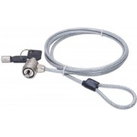 Manhattan Laptop Lock (Kensington) with two keys, Compatible with Kensington standard style locks, 1.5m cable, Anti theft, Strong steel cable - metal with clear PVC jacket, Notebook, Lifetime Warranty