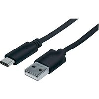 Manhattan USB-C to USB-A Cable, 1m, USB 2.0, 480 Mbps, Hi-Speed USB, Black, Lifetime Warranty, Equivalent to USB2AC1M