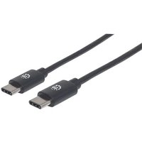 Manhattan USB-C to USB-C Cable 3m USB 2.0 480 Mbps Hi-Speed USB Black Lifetime Warranty Equivalent to USB2CC3M 3 m USB C USB C USB 2.0 0.48 Gbit/s Black