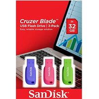 SanDisk Cruzer Blade 3x 32GB USB flash drive USB Type-A 2.0 Blue, Green, Pink