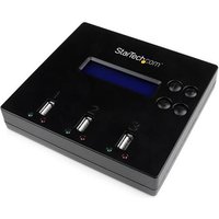 StarTech.com Standalone 1 to 2 USB Thumb Drive Duplicator and Eraser, Multiple USB Flash Drive Copier, System and File and Whole-Drive Copy at 1.5 GB/min, Single and 3-Pass Erase, LCD Display - TAA
