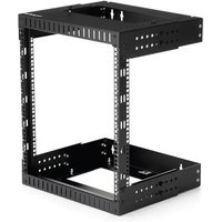 StarTech.com 2-Post 12U Heavy-Duty Wall Mount Network Rack 19" Open Frame Server Rack with Adjustable Depth Wall Mount Data Rack for IT / AV / Patch Panel / Computer Equipment - Cage Nuts and Screws Included