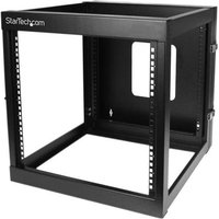 StarTech.com 4-Post 12U Hinged Wall-Mount Network Rack 19" Open Frame Server Rack with 19.8in Mounting Depth Wall Mount Swing Out Data Rack for IT / AV / Patch Panel / Computer Equipment Wall mounted rack 12U 63.4 kg 18 kg Black