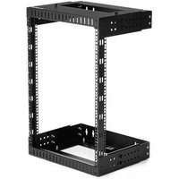 StarTech.com 2-Post 15U Heavy-Duty Wall Mount Network Rack 19" Open Frame Server Rack with Adjustable Depth Wall Mount Data Rack for IT / AV / Patch Panel / Computer Equipment - Cage Nuts and Screws Included