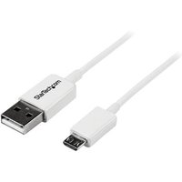 StarTech.com USB 2.0, Male USB Type A to Male Micro USB Type B, White, 1 m