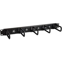 StarTech.com 1U 19" Cable Management Organizer - D Ring Hook Network/Server Rack Cord Manager - Data Center Horizontal Wire Panel with Passthrough Holes w/Mounting HW - EIA/ECA-310-E