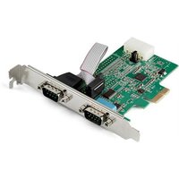 Startech 2-port PCI Express RS232 Serial Adapter Card, PCIe RS232 Serial Host Controller Card, PCIe to Dual Serial DB9 COM Port Card, 16950 UART, Expansion Card, Windows, macOS, Linux - Full/Low-Profile (PEX2S953) - serial adapter - PCI Express x1 - RS-23