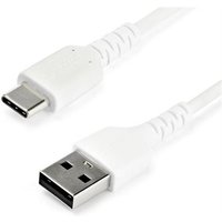 StarTech 2m USB A to USB C Charging Cable, Durable Fast Charge & Sync USB 2.0 to USB Type C Data Cord, Rugged TPE Jacket Aramid Fiber M/M 3A White, Samsung S10, S20, iPad Pro, Pixel - Heavy Duty and Rugged - USB-C cable - USB to USB-C - 2 m