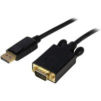 StarTech 3ft DisplayPort to VGA Adapter Cable - 1920x1200 - Active DisplayPort (DP) Computer or Laptop to VGA Monitor or TV Display (DP2VGAMM3B) - video adapter cable - DisplayPort to HD-15 (VGA) - 1 m