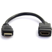 Startech 6 in HDMI Extension Cable, Short HDMI Cable Male to Female, 4K HDMI Cable Extender, 4K 30Hz UHD HDMI Port Saver M/F, High Speed HDMI 1.4, 10.2Gbps Bandwidth, 30AWG, Black - HDMI Dongle Extender - HDMI extension cable - 15.2 cm