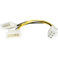 StarTech 6in LP4 to 6 Pin PCI Express Video Card Power Cable Adapter - Power adapter - 4 pin internal power (M) to 6 pin PCIe power (M) - 6 in - LP4PCIEXADAP - power adapter - 4 PIN internal power to 6 pin PCIe power - 15.2 cm