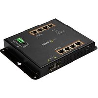 StarTech.com Industrial 8 Port Gigabit PoE+ Switch w/2 SFP MSA Slots - 30W - Layer/L2 Switch Hardened GbE Managed - Rugged High Power Gigabit Ethernet Network Switch IP-30/-40 C to 75 C - TAA