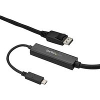 StarTech.com 9.8ft/3m USB C to DisplayPort 1.2 Cable 4K 60Hz - USB-C to DisplayPort Adapter Cable - HBR2 USB Type-C DP Alt Mode to DP Monitor Video Cable - Works w/ Thunderbolt 3 - Black