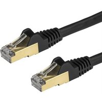 StarTech.com 15m CAT6a Ethernet Cable - 10 Gigabit Shielded Snagless RJ45 100W PoE Patch Cord - 10GbE STP Network Cable w/Strain Relief - Black Individually Tested/Wiring is UL Certified/TIA