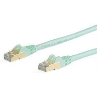StarTech.com 10m CAT6a Ethernet Cable - 10 Gigabit Shielded Snagless RJ45 100W PoE Patch Cord - 10GbE STP Network Cable w/Strain Relief - Aqua Individually Tested/Wiring is UL Certified/TIA