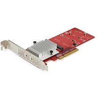 StarTech.com Dual M.2 PCIe SSD Adapter Card - x8 / x16 Dual NVMe or AHCI M.2 SSD to PCI Express 3.0 - M.2 NGFF PCIe (M-Key) Compatible - Supports 2242, 2260, 2280 - JBOD - Mac & PC - TAA