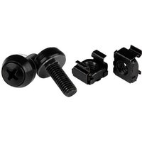 StarTech.com 50-Pack M6 12mm Screws Square Hole Cage Nuts and Installation Tool Hardware Mounting Kit for 19" or 10" Server Racks Cabinets and Enclosures Black - TAA