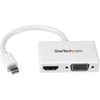 StarTech Mini DisplayPort to HDMI and VGA Adapter - Mini DisplayPort Multiport Hub for Your HDMI or VGA Monitor / Display (MDP2HDVGAW) - video converter - white